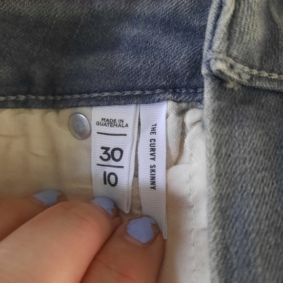 Loft Gray Light Wash Raw Denim Jeans - Picture 6 of 12